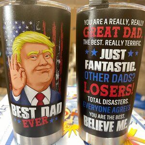 2 Tumblers - Donald Trump Insulated Father's Day Gift - 2 Bundle - Brand New